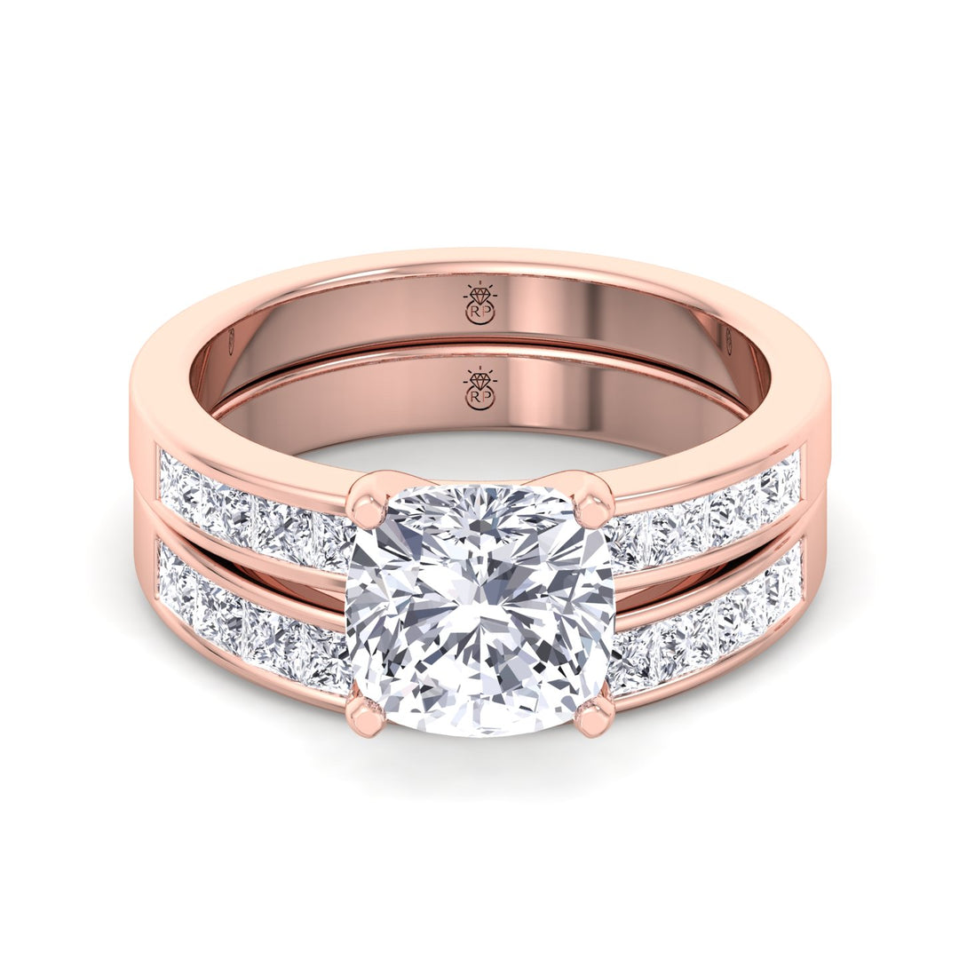 Channel Set Princess Shape Wedding Band (0.48 CT)