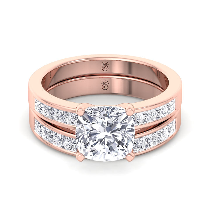 Channel Set Princess Shape Wedding Band (0.48 CT)