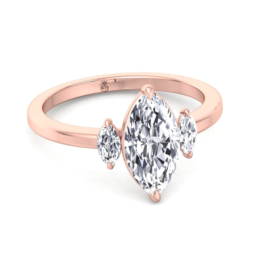 Triple Marquise Cut Engagement Ring