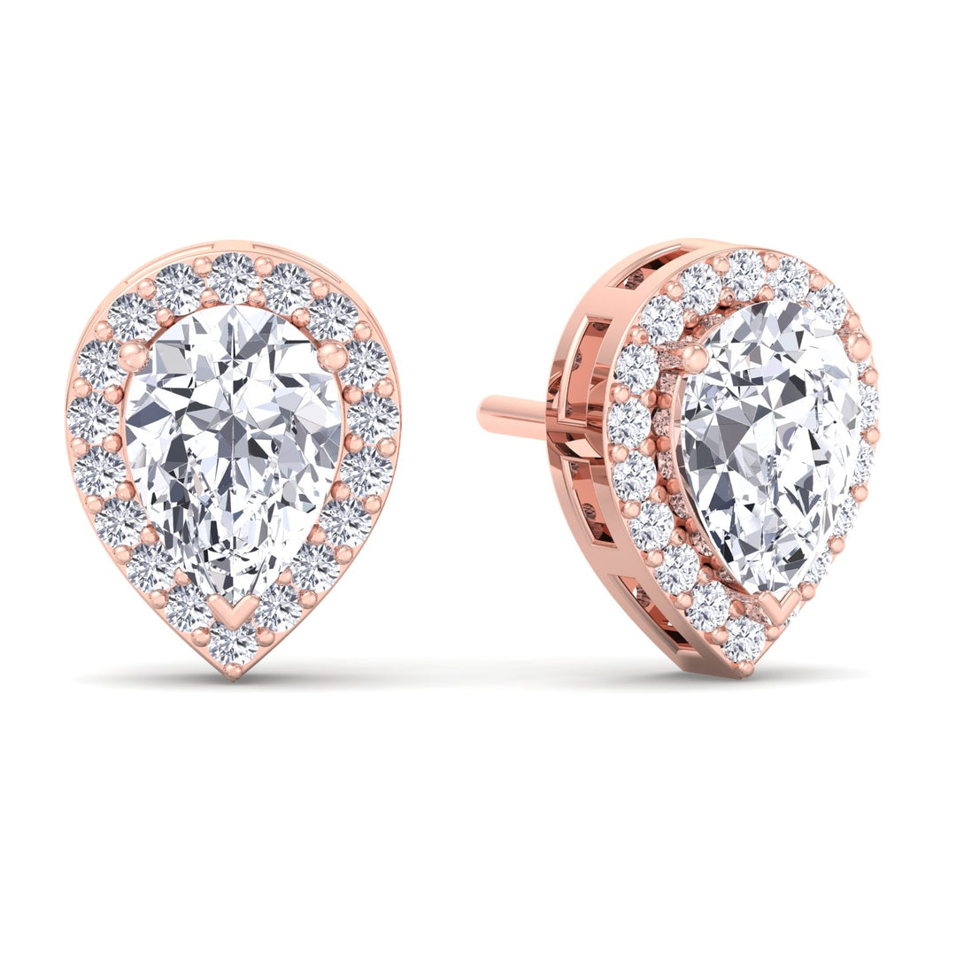 Pear Shape Halo Studs