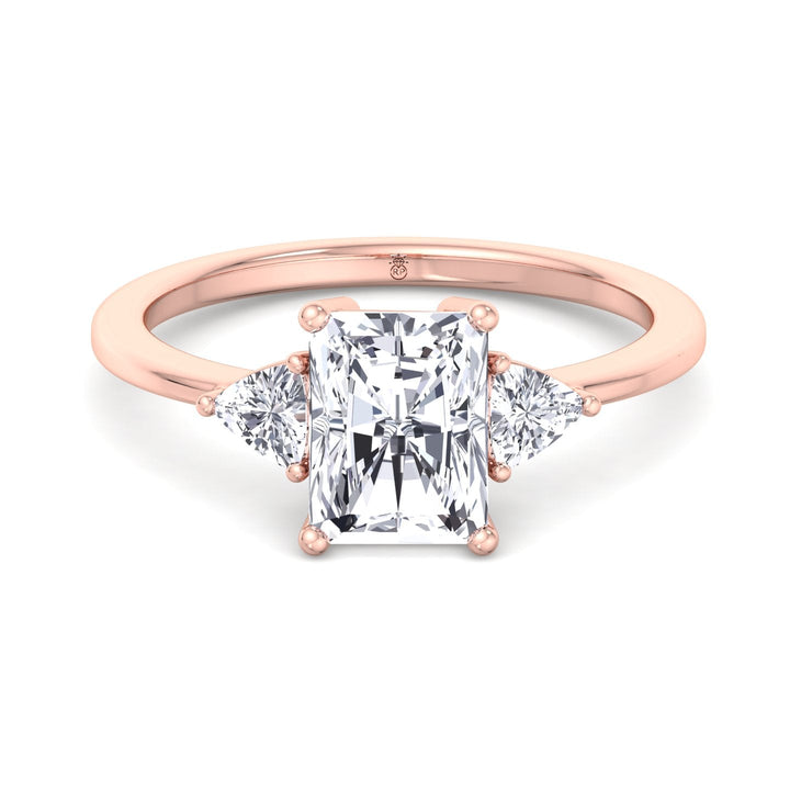 Radiant Cut Engagement Ring with Sidestones