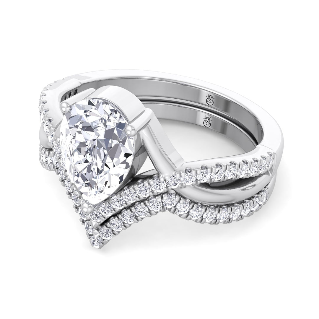 Pave Stackable Wedding Band with Curve (0.19 CT)
