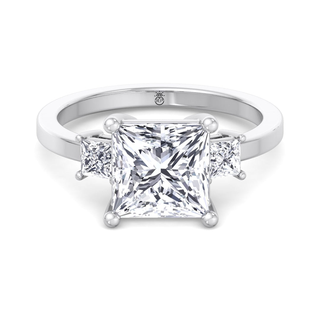 Princess Cut Engagement Ring With Princess Cut Sidestones