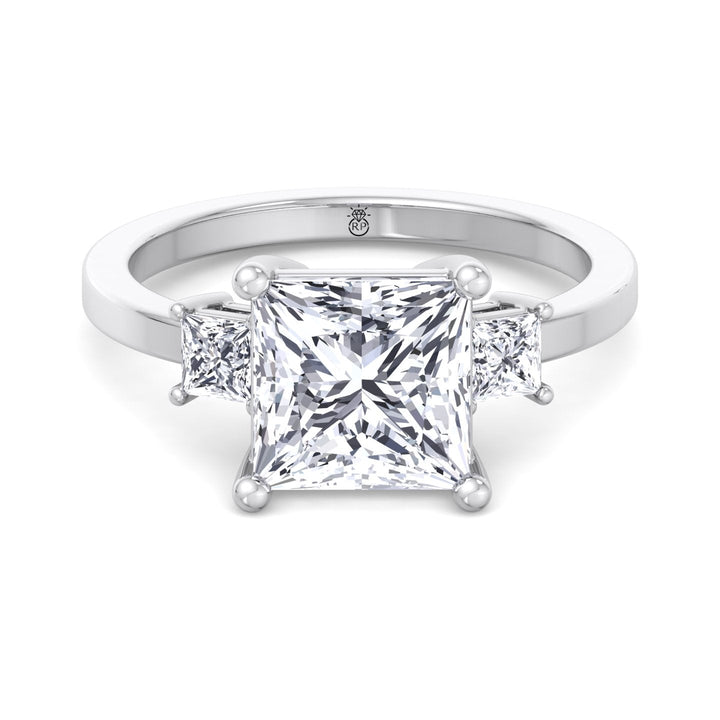 Princess Cut Engagement Ring With Princess Cut Sidestones