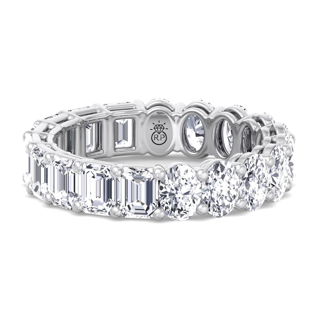 Oval &amp; Emerald Cut Double Shape Eternity Band