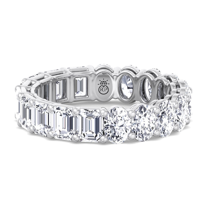 Oval &amp; Emerald Cut Double Shape Eternity Band