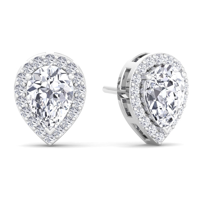 Pear Shape Halo Studs