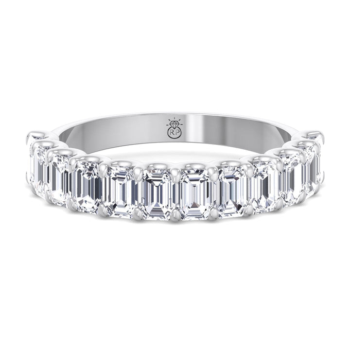 Emerald Cut Semi/Halfway Eternity Band