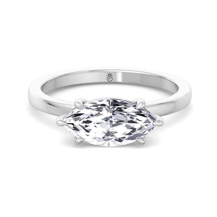 Marquise Cut East West Solitaire Engagement Ring