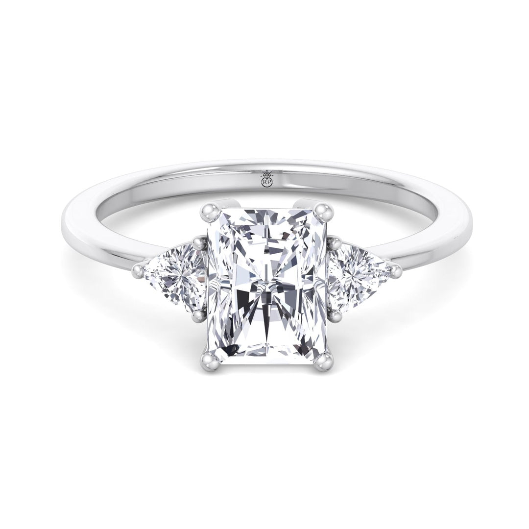 Radiant Cut Engagement Ring with Sidestones