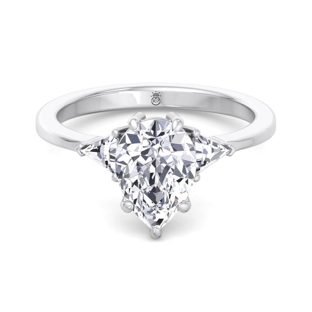 Pear Shape Engagement Ring with Tapered Side Stones