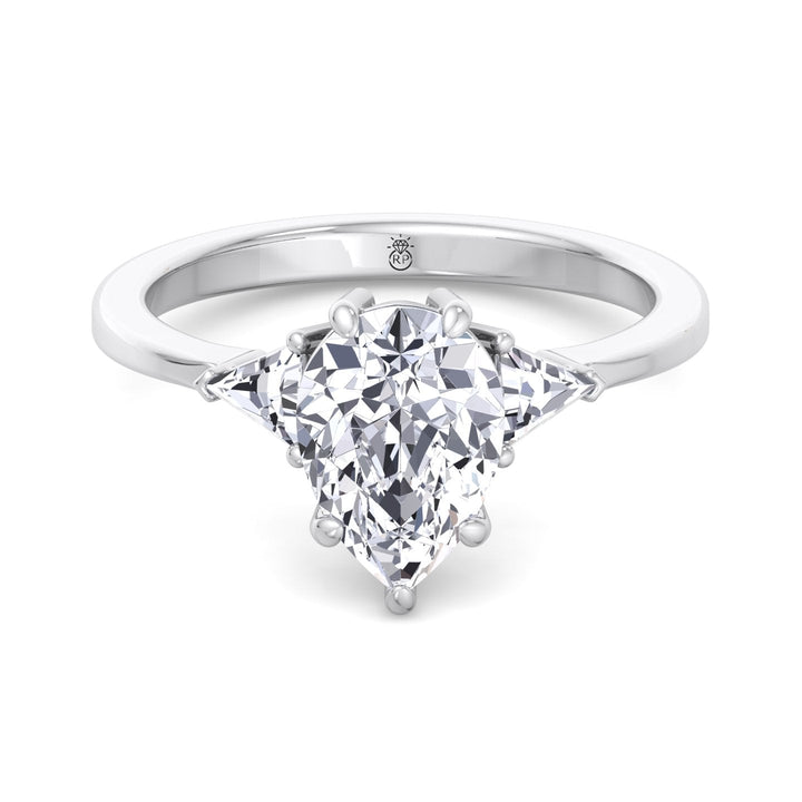 Pear Shape Engagement Ring with Tapered Side Stones