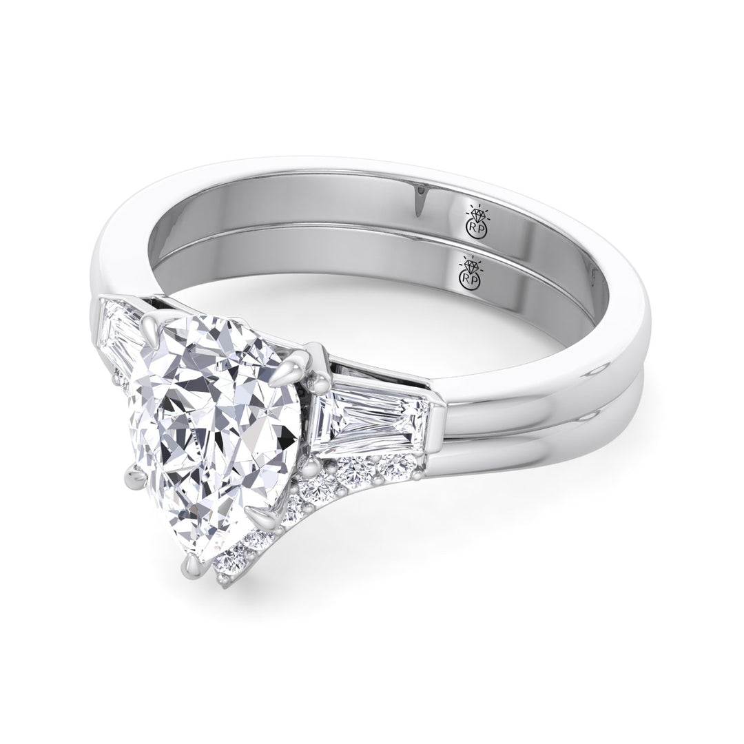 Matching Wedding Band with Curve (0.05 CT)