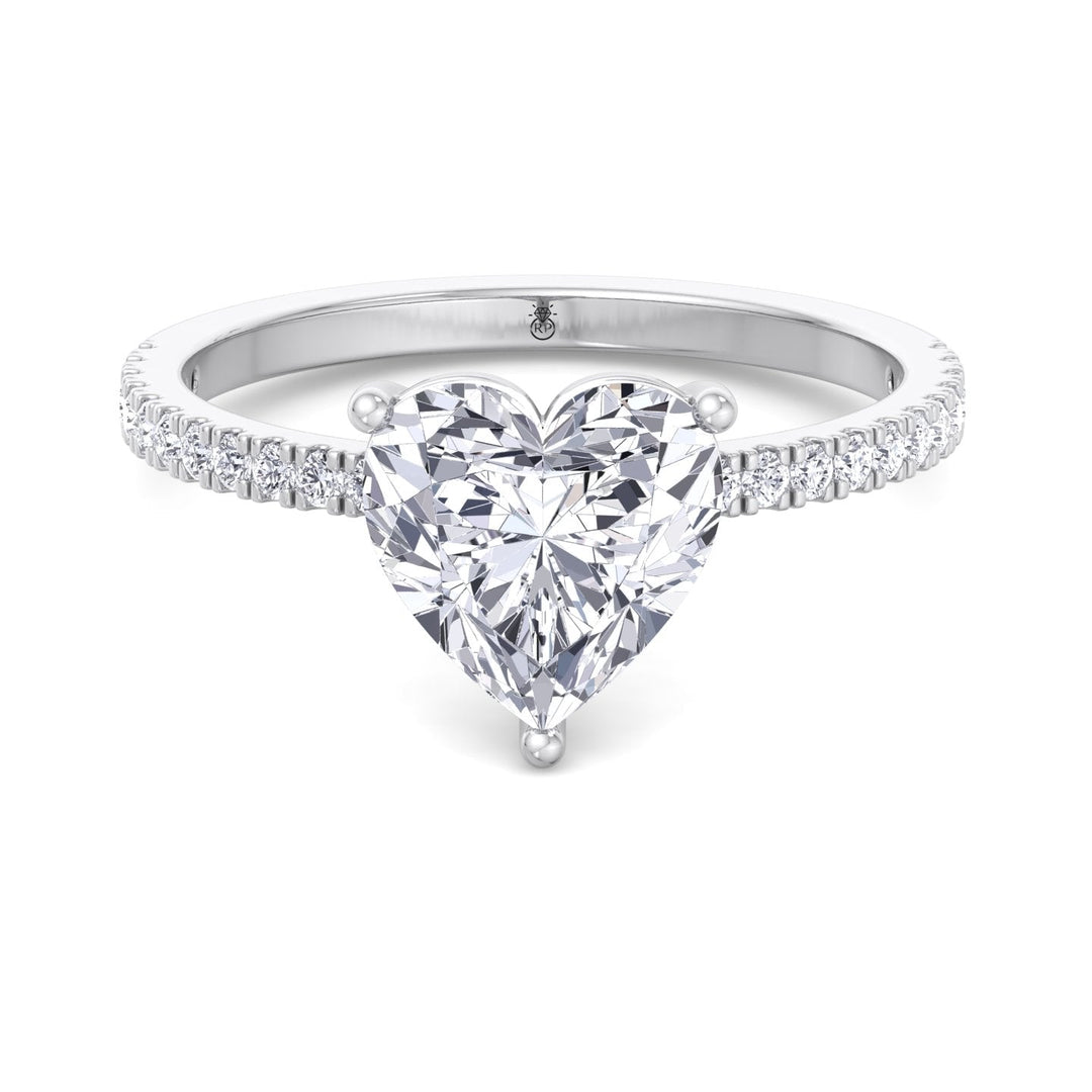 Heart Shape Engagement Ring With Sidestones