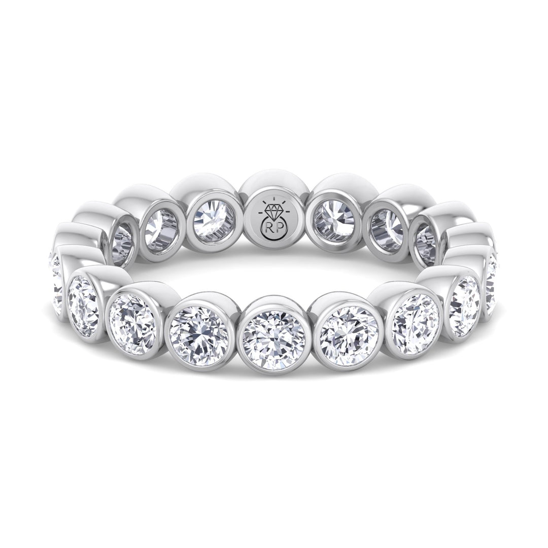 Round Cut Bezel Set Eternity Band