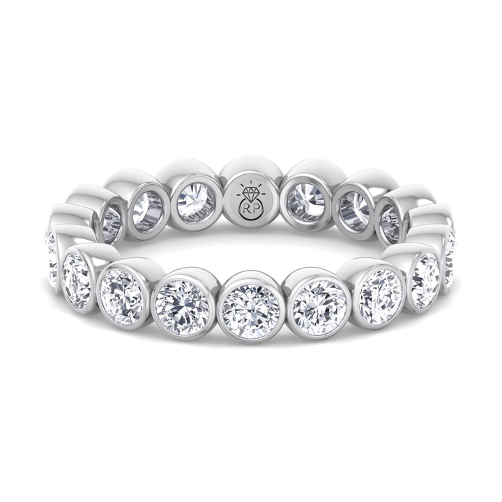 Round Cut Bezel Set Eternity Band