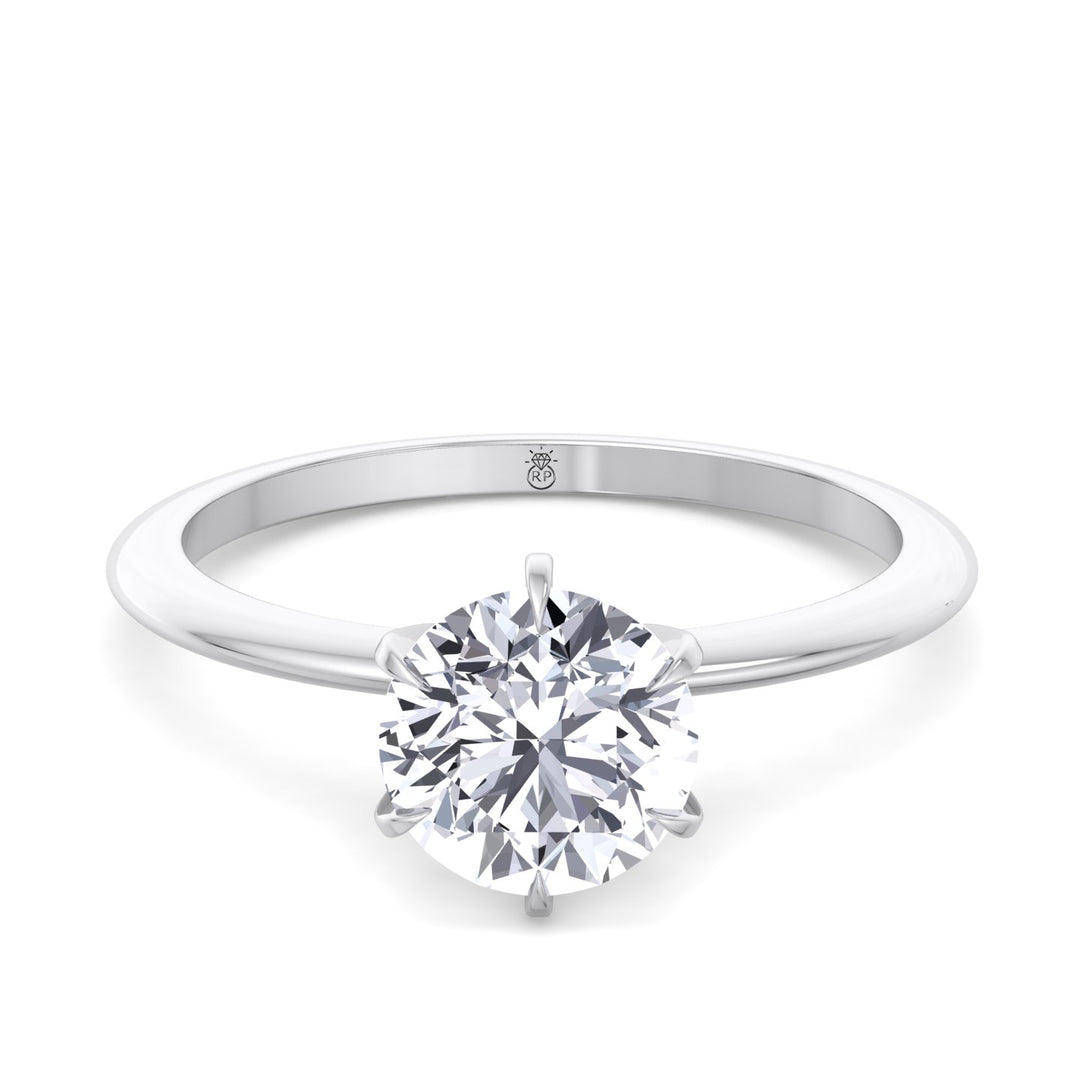 Round Cut Six Prong Solitaire Engagement Ring