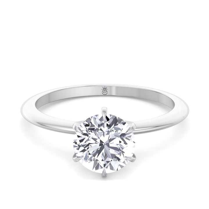 Round Cut Six Prong Solitaire Engagement Ring