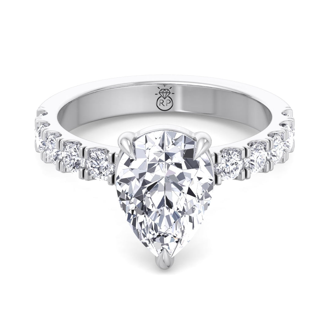 Pear Shape Ring with Sidestones