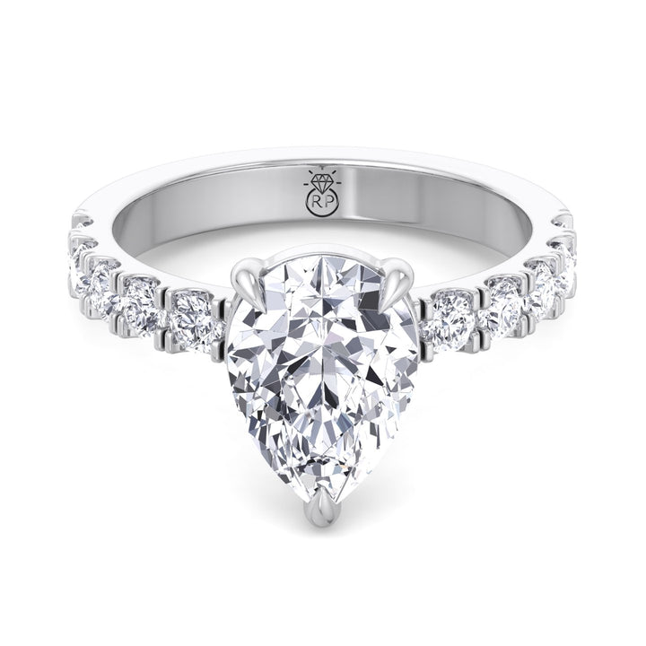 Pear Shape Ring with Sidestones
