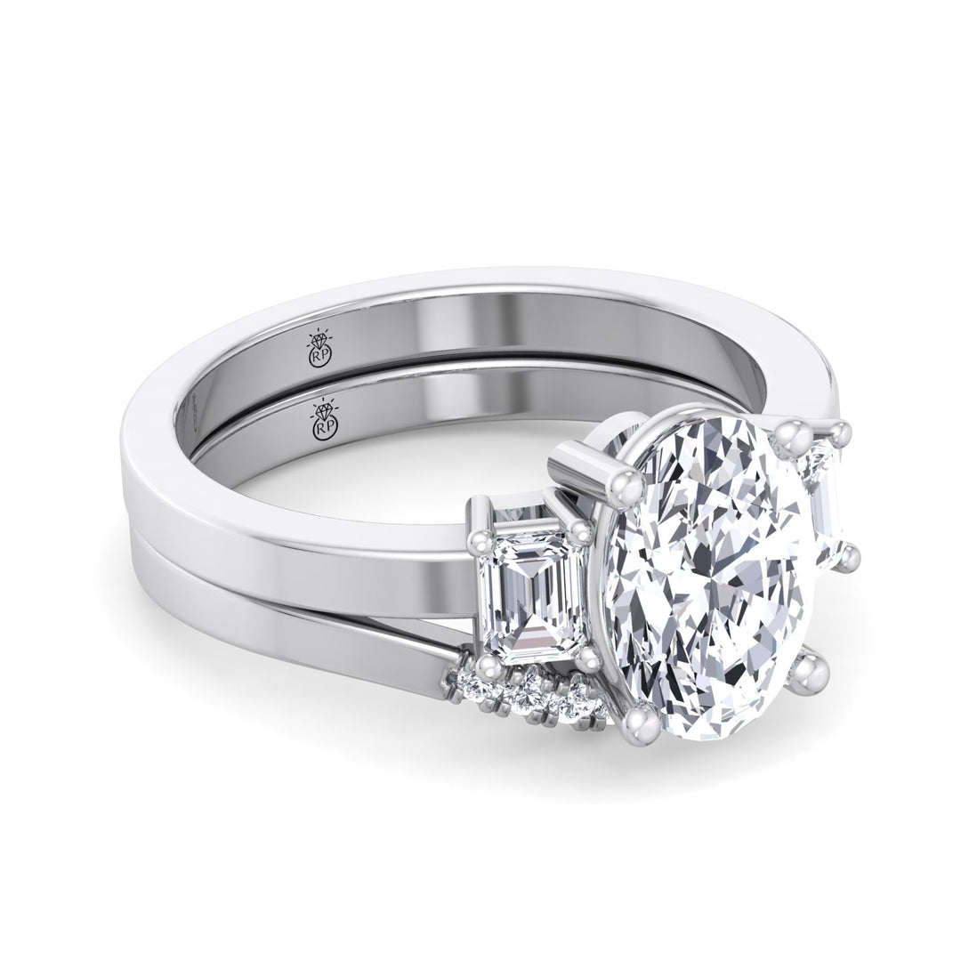 Stackable Wedding Band with Curve (0.035CT)
