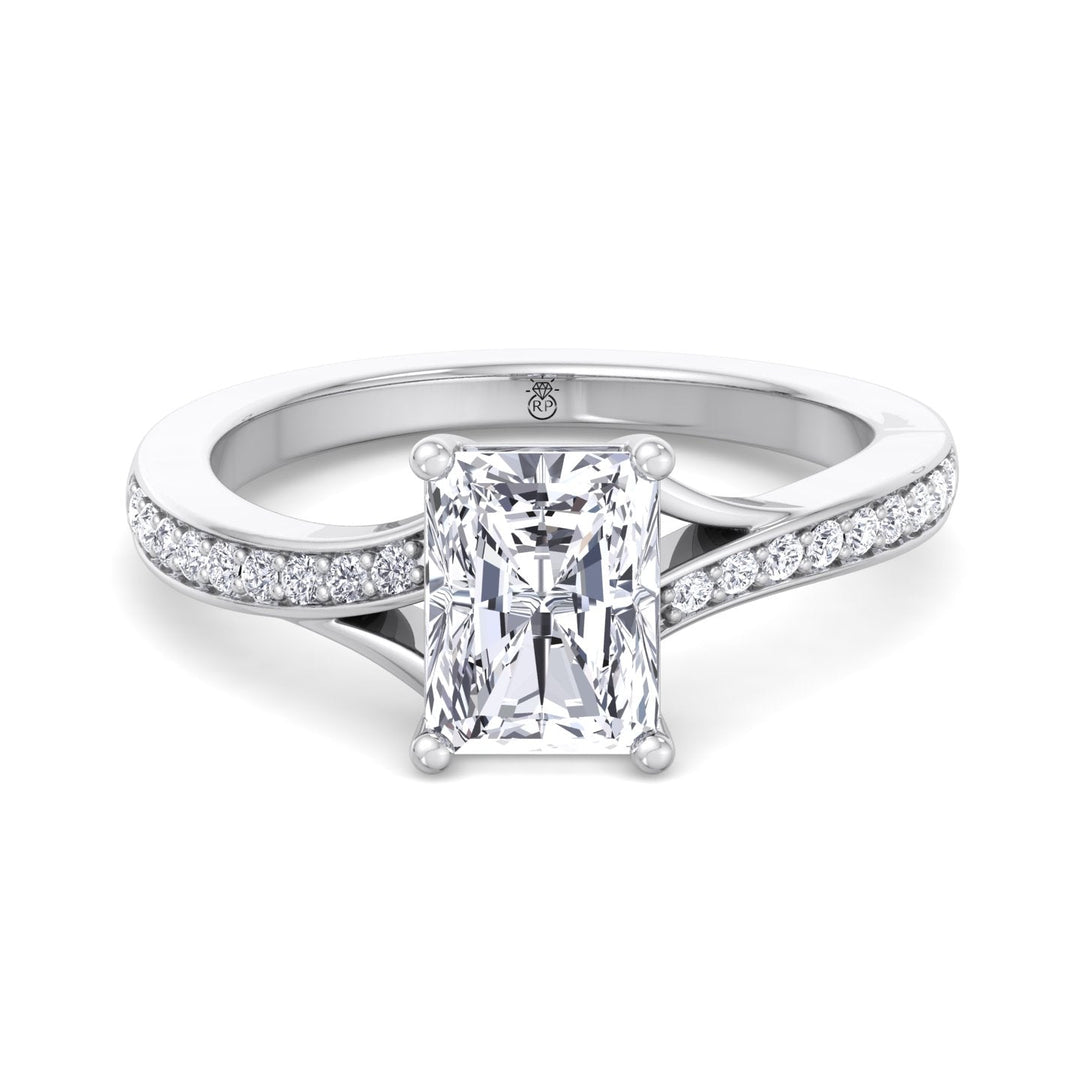 Radiant Cut Engagement Ring With Sidestones