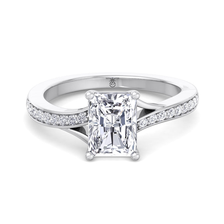 Radiant Cut Engagement Ring With Sidestones