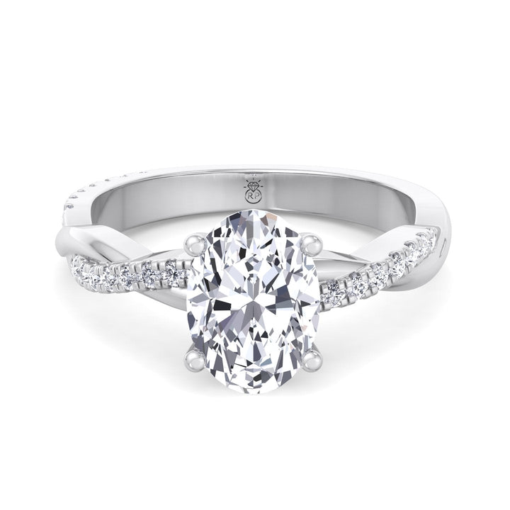 Kauai -  Oval Cut Pavé Twist Band Engagement Ring