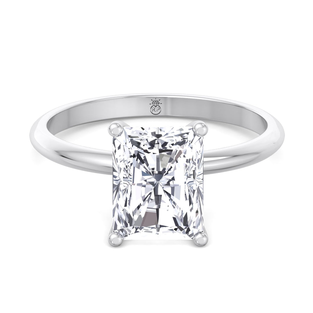 Radiant Cut Invisible Halo Engagement Ring