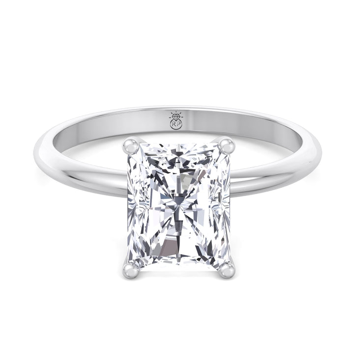 Radiant Cut Invisible Halo Engagement Ring