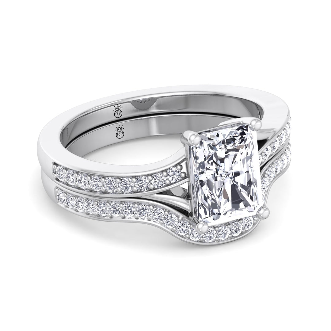 Stackable Pave Wedding Band with Curve (0.13 CT)
