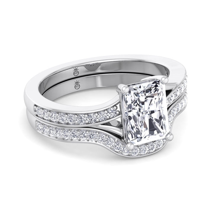 Stackable Pave Wedding Band with Curve (0.13 CT)