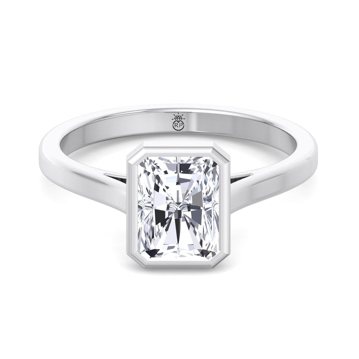 Radiant Cut Solitaire Engagement Ring Bezel Set