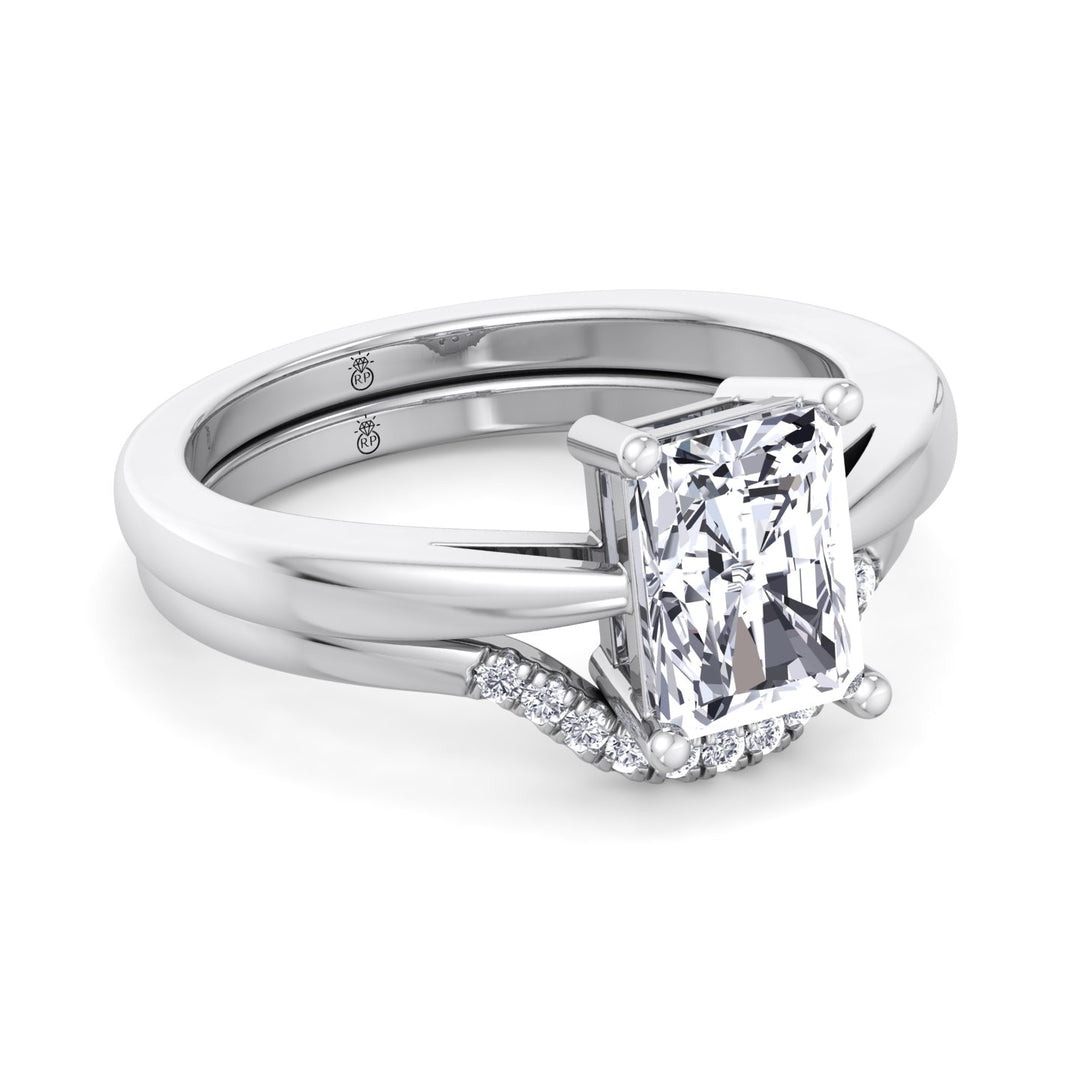 Matching Wedding Band with Curve (0.04 CT)