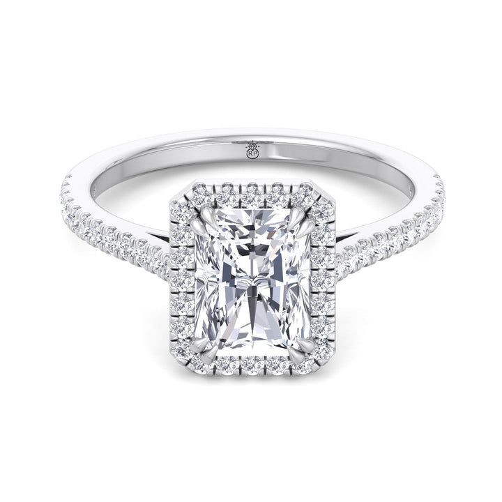 Radiant Cut Engagement Ring With Pavé Band