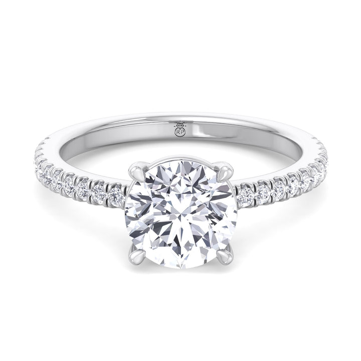 Round Cut   Engagement Ring with Sidestones