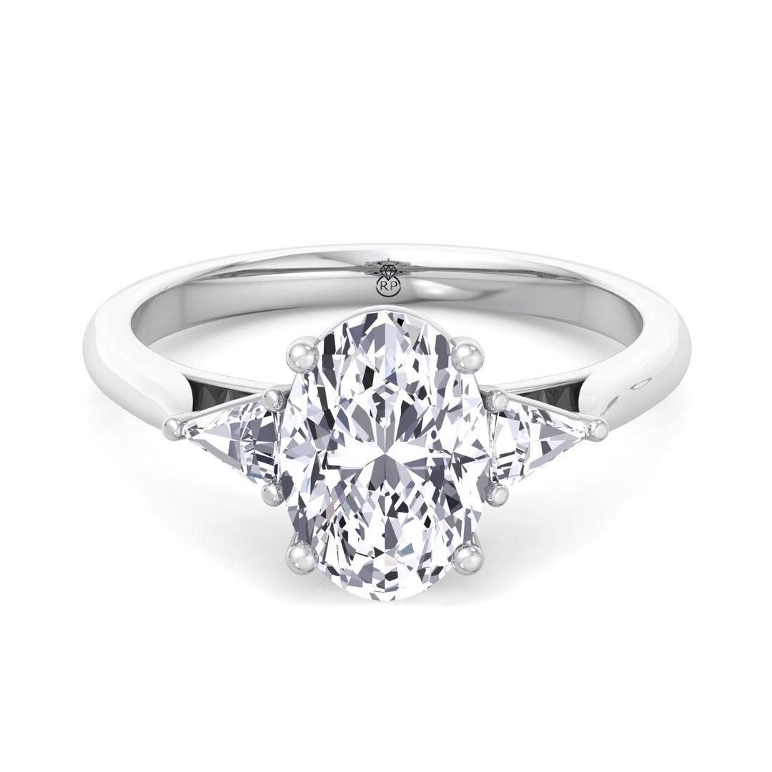Oval Cut Engagement Ring with Sidestones