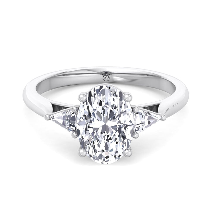 Oval Cut Engagement Ring with Sidestones