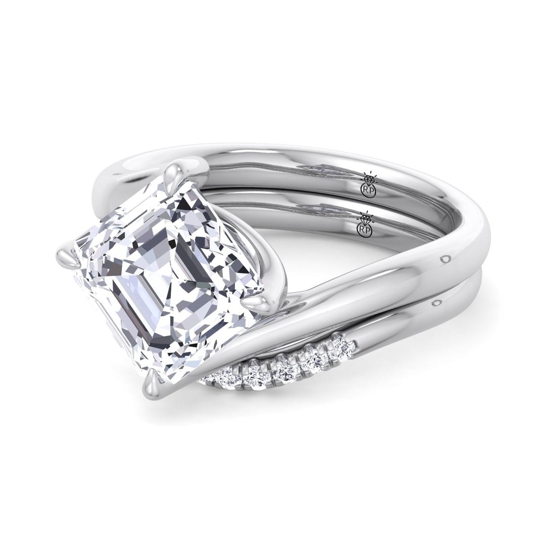 Matching Wedding Band with Curve (0.06 CT)