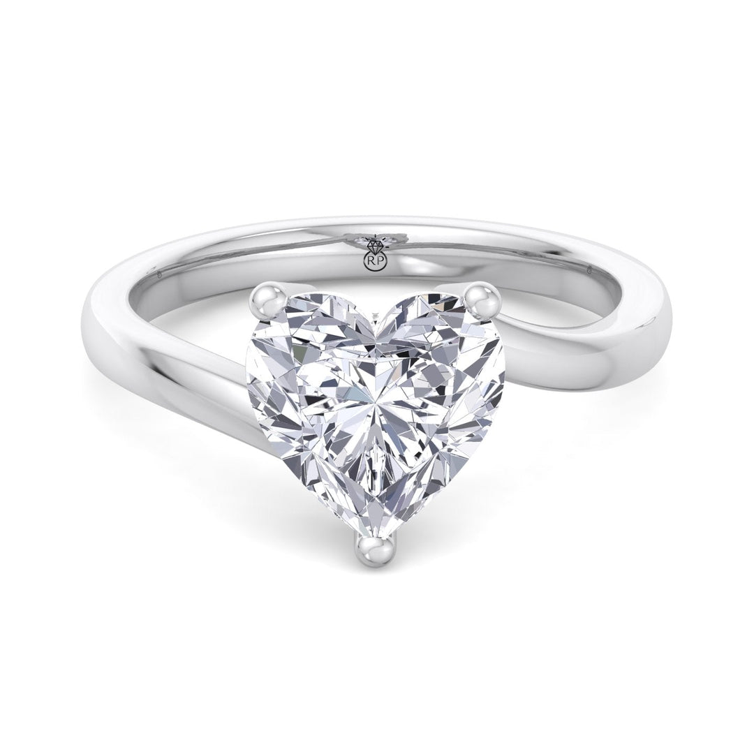 Heart Shape Twist Band Solitaire Engagement Ring