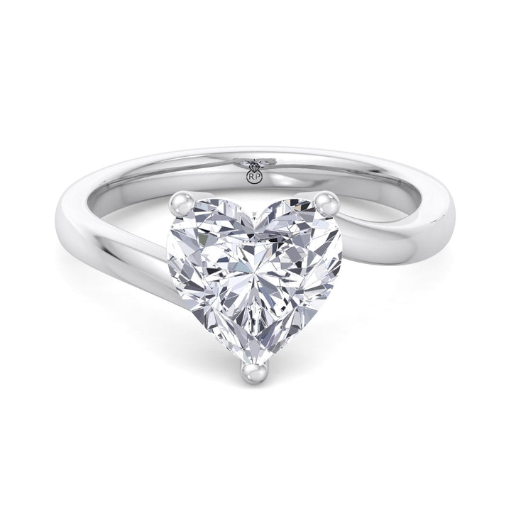 Heart Shape Twist Band Solitaire Engagement Ring