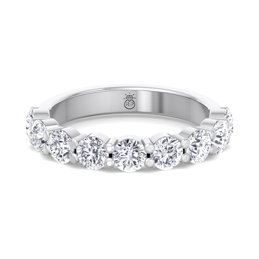 Round Cut Semi/Halfway Eternity Band