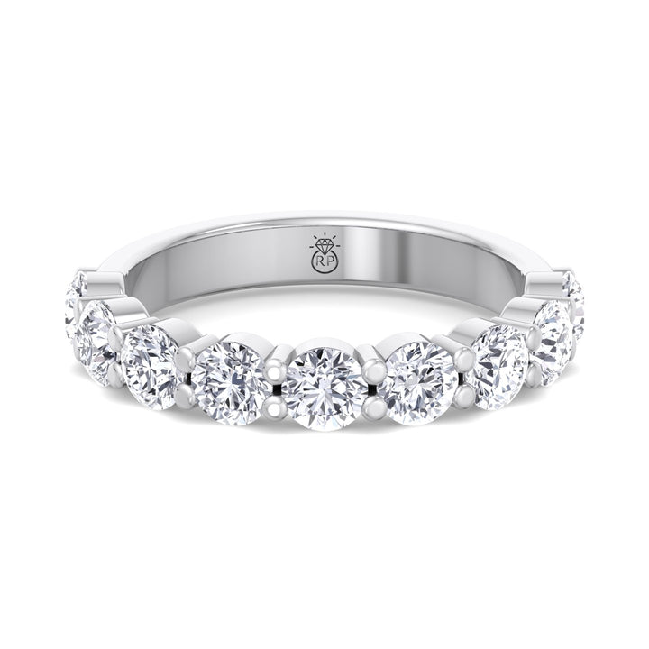Round Cut Semi/Halfway Eternity Band