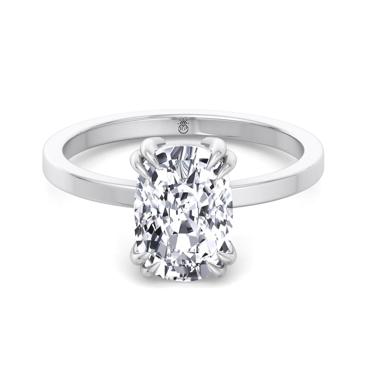 Elongated Cushion Cut Solitaire Engagement Ring