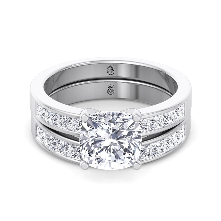 Channel Set Princess Shape Wedding Band (0.48 CT)