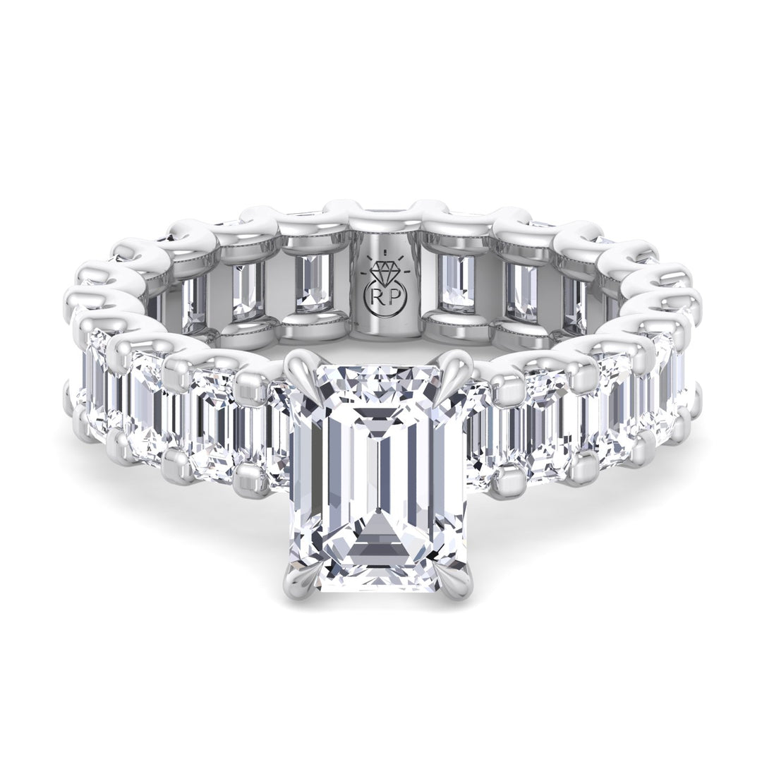 Emerald Cut Eternity Engagement Ring (U-Prong Setting)