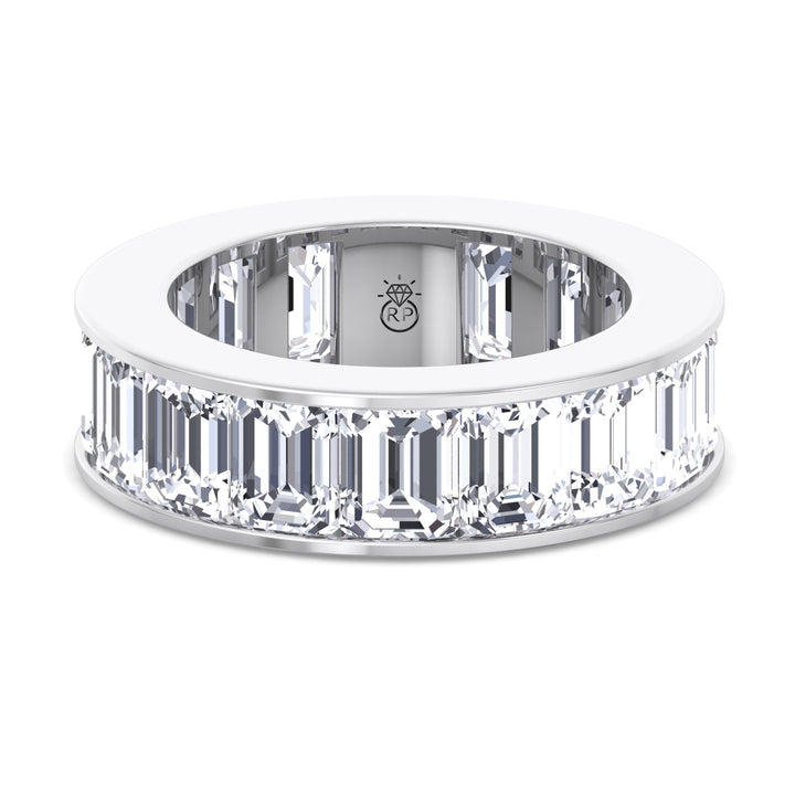 Emerald Cut Channel Set Eternity Band