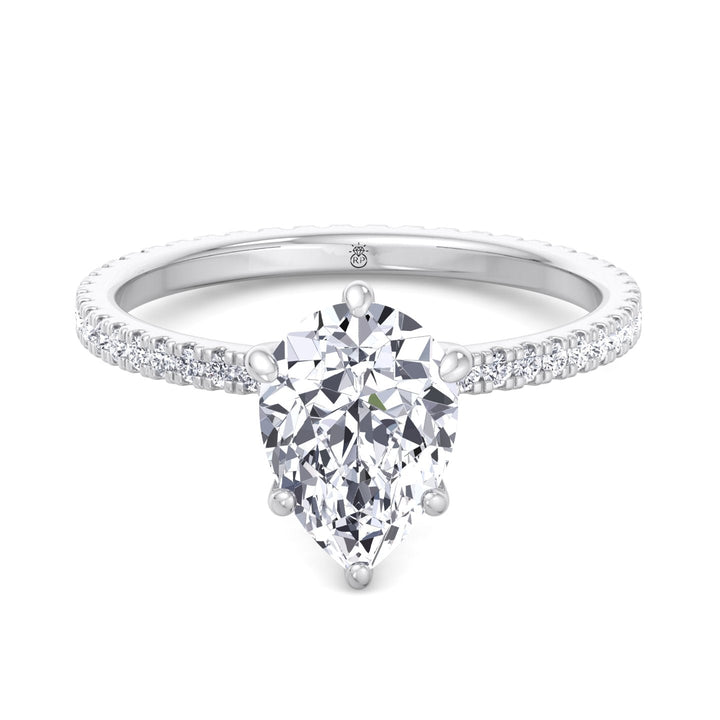 Pear Shape Engagement Ring with Round Side Stones
