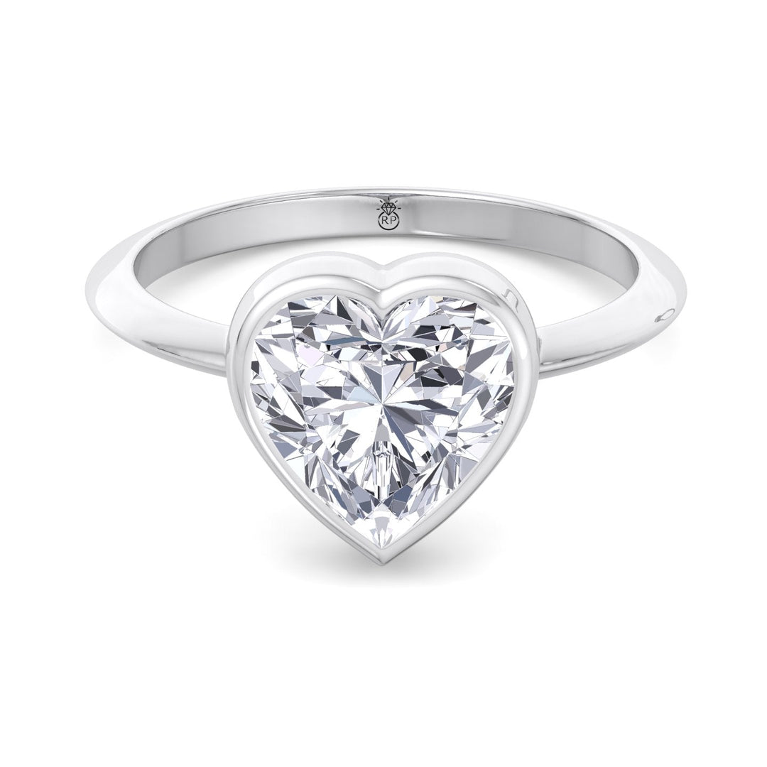Heart Shape Bezel Set Solitaire Ring