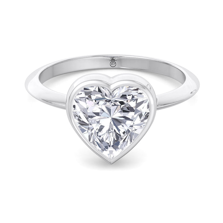 Heart Shape Bezel Set Solitaire Ring